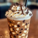 Chocolate Crunch Frappuccino, Crunchy Chocolate Frappuccino, DIY Chocolate Frappuccino, Chocolate Chip Frappe, Homemade Chocolate Frappuccino